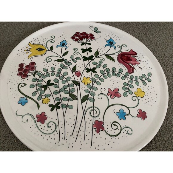 Vintage Bouquet Floral Ceramic Serving Plate Round Platter Japan 10 1/8" - Picture 2 of 9